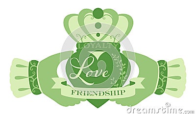 Claddagh symbol with text Vector Illustration