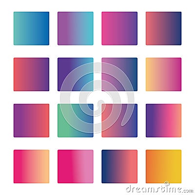 Colourful Gradient set collection Shin Luxury Bright Vector Illustration