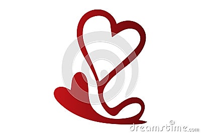 Two hearts beat as one stock illustration Vector Illustration