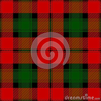 Clan Kerr tartan plaid. Scottish pattern fabric swatch close-up. Vector Illustration