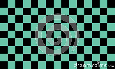 Abstract seamless pattern chessboard green and black background. Vector Illustration