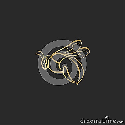 Honey bee logo insect design template Vector Illustration