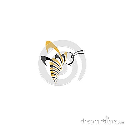 Honey bee logo insect design template Vector Illustration