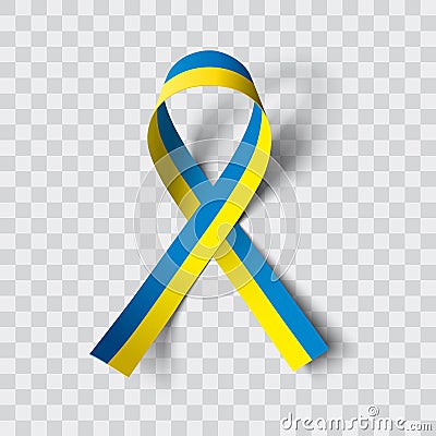 Ukraine ribbon flag. Mourning ribbon flag. Vector illustration. Vector Illustration