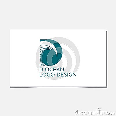D OCEAN WAVE LOGO Vector Illustration