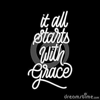 Handlettering quotes grace typography design Stock Photo