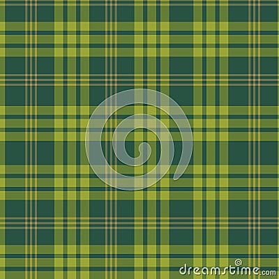 Plaid tartan checkered seamless pattern in green and teal. Vector Illustration