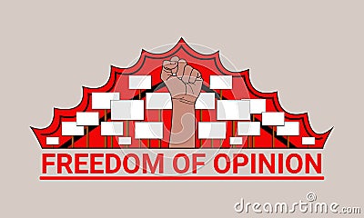 Freedom of Opinion Vector Illustration