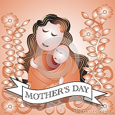 Floral Mother Day Sign and Poster Vector Illustration Vector Illustration