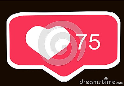 Seventy five I loved with the black ized background Stock Photo