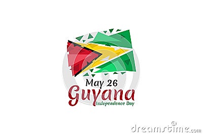 May 26, Independence Day of Guyana vector illustration. Vector Illustration