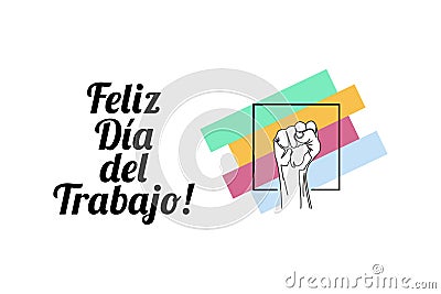 Translation: May 1, Happy Labor or Labour day mayday. Vector Illustration