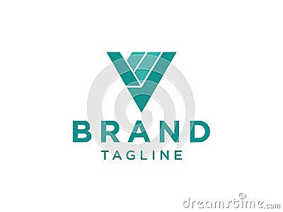Abstract Letter V Logo. Triangular Geometric Flat Vector Logo Design Template Element Vector Illustration