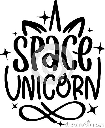 Space Unicorn Quotes Vector Illustration