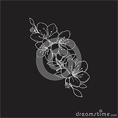 Illustration of a flower doodle drawing hand Vector Illustration