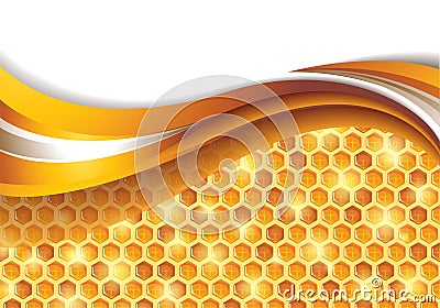 Abstract Honey Background with Honeycomb and Space for Text Vector Illustration