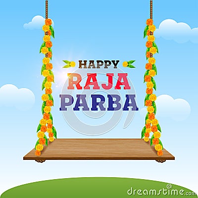 Happy Raja Parba - Vector illustration Vector Illustration