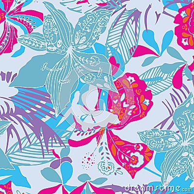 Floral pattern in small colorful flowers. Liberty style. Vector Illustration