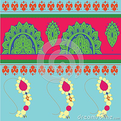 Maharashtrian Nath border design Stock Photo