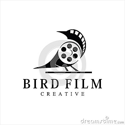 Bird Film Creative Logo Vector Illustration