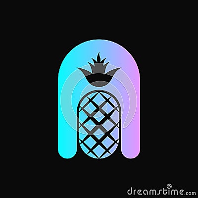 letter A and pineapple logo concept. combination, simple, negative space, gradient, modern, elegant and unique logotype Vector Illustration