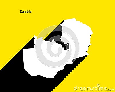 Zambia Map on retro poster with long shadow. Vintage sign easy to edit, manipulate Vector Illustration