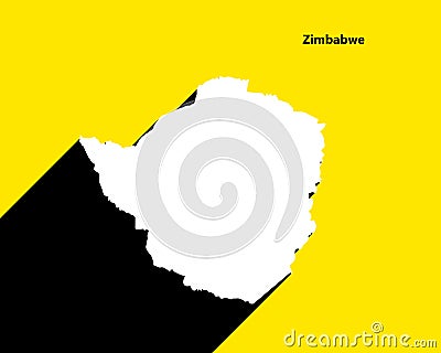 Zimbabwe Map on retro poster with long shadow. Vintage sign easy to edit, manipulate Vector Illustration