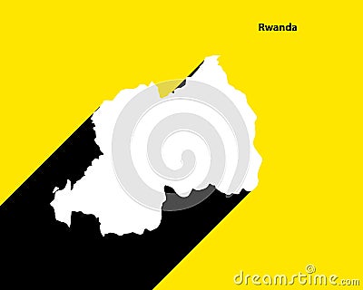 Rwanda Map on retro poster with long shadow. Vintage sign easy to edit, manipulate Vector Illustration