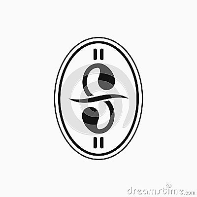 letter S stylish in circle logo concpet. unique, flat, simple and line style Vector Illustration