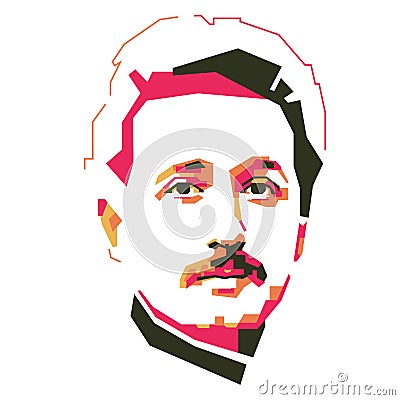 Young Albert Einstein simple vector Vector Illustration