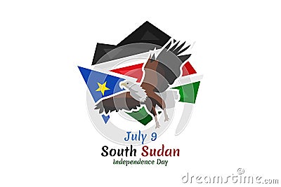 July 9, Independence Day of South Sudan vector illustration. Vector Illustration