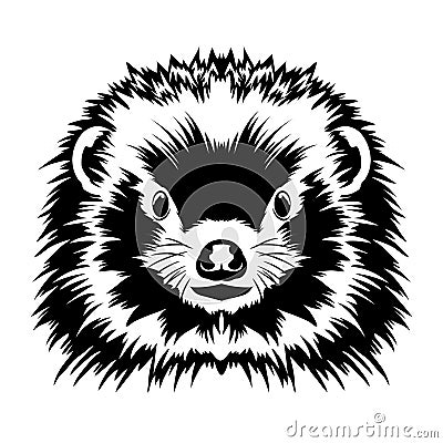 Hedgehog face vector iilustration in hand drawn style Vector Illustration
