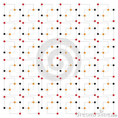 seamless pattern with red and yellow dots Stock Photo