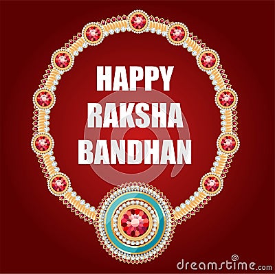 Greeting background with decorated rakhi Vector Illustration