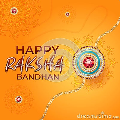 decorated rakhi for indian festival raksha bandhan. Vector Illustration