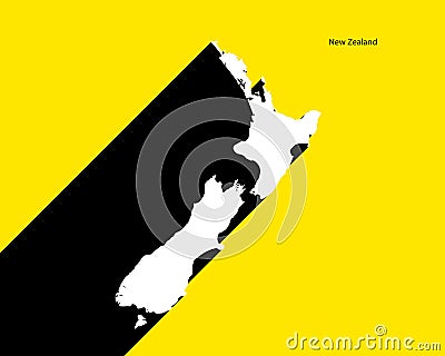 New Zealand Map on retro poster with long shadow. Vintage sign easy to edit, manipulate, resize Vector Illustration