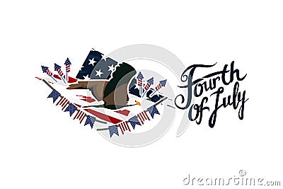 Independence day of the USA 4 th july vector lllustration. Vector Illustration