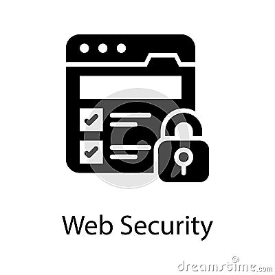 PrintWeb security vector Solid Icon Design illustration. Vector Illustration