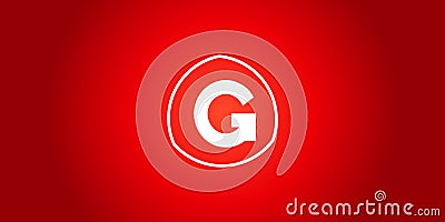 a creative design for letter G with red background Vector Illustration