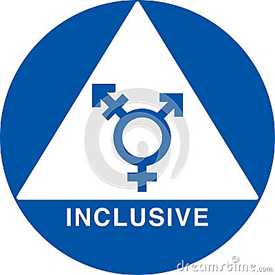 Inclusive Bathroom Sign | Symbol for All Gender and Gender Neutral Public Restrooms | Business Signage Vector Illustration