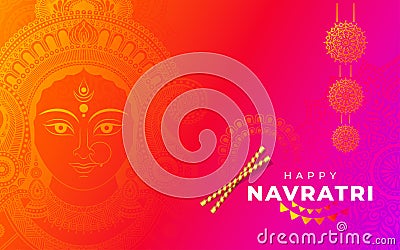 Happy Navratri Greeting Background Design Template Vector Illustration