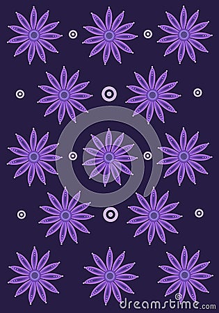 Pretty Purple Charming Decorative Flower Wallpaper Vector Illustration