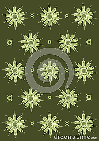 Unique Light Green Tropical Flower Wallpaper Vector Illustration