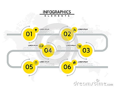 Connecting Steps business Infographic Template Vector Illustration