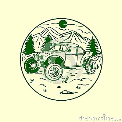 adventure is calling 4x4 off road quotes saying Vector Illustration