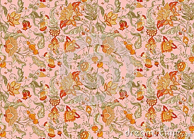 Seamless Pattern pink classic style Seamless floral background Stock Photo