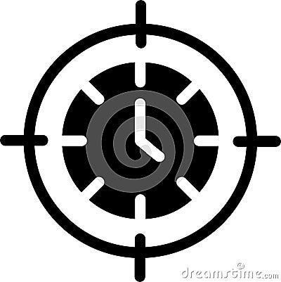 Time Focus Icon With Glyph Style Vector Illustration