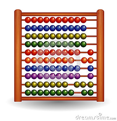 abacus set of classic wooden old abacus arithmetic tool equipment. cartoon set of abacus. abacus sempoa calculator. Stock Photo