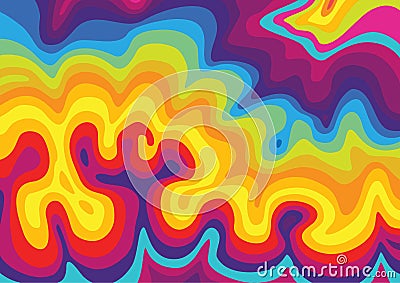 Colorful background. Multicolored waves illustration Vector Illustration