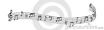 Music notes symbol ,Music notes wave, musical notes on vector illustration Vector Illustration